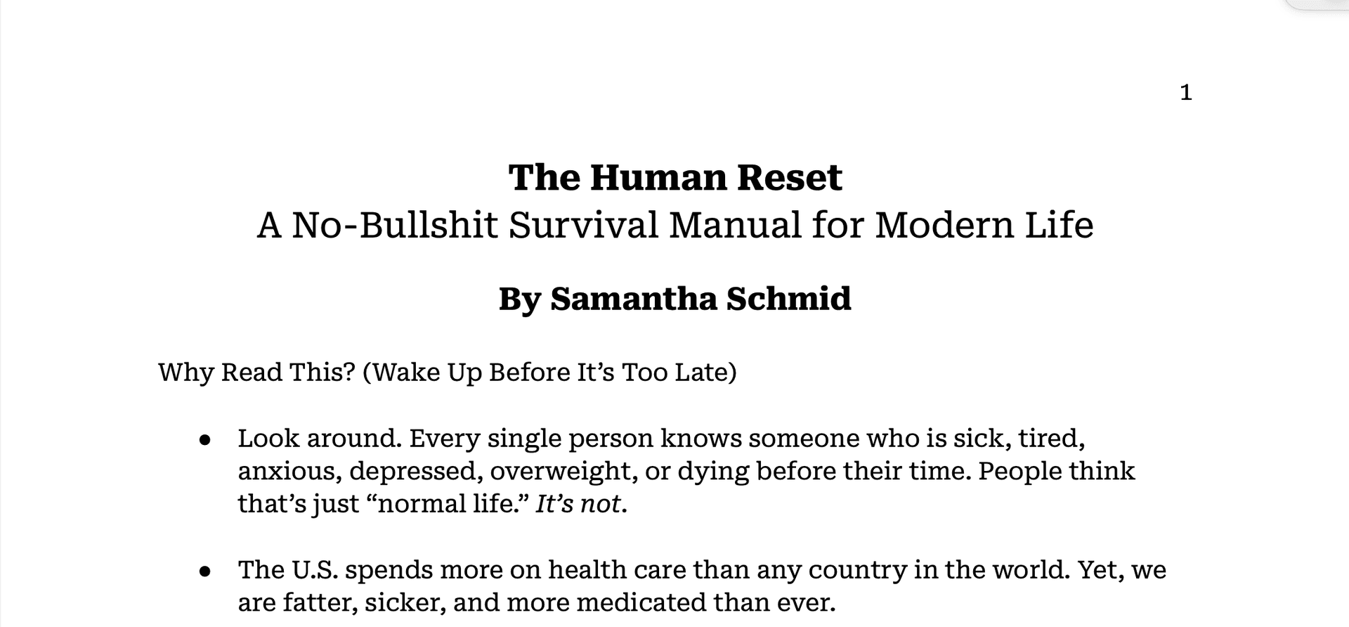 The Human Reset